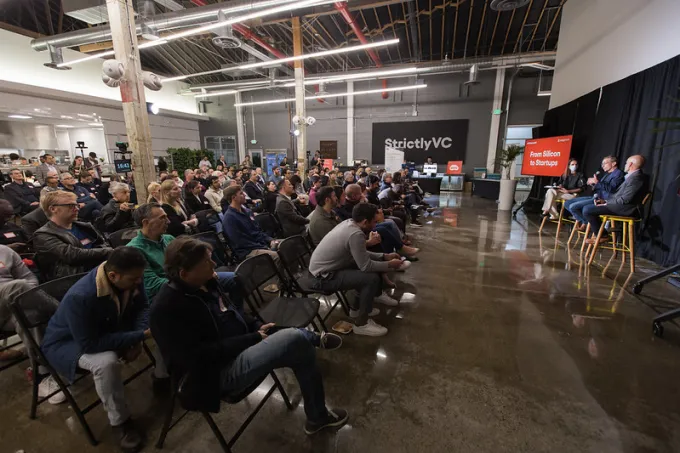 Connie Loizos, Pat Gelsinger, and Nicholas Kelez at StrictlyVC