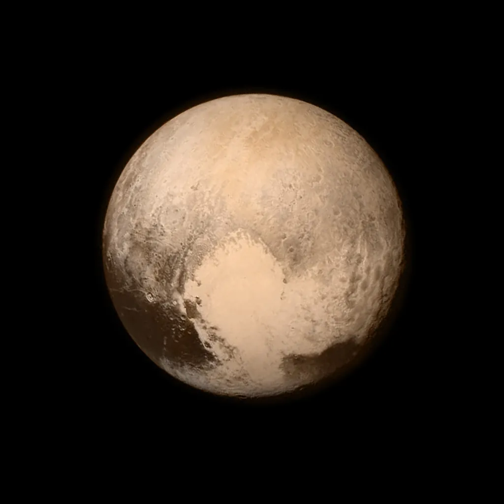 Plutón visto desde la nave espacial New Horizons.