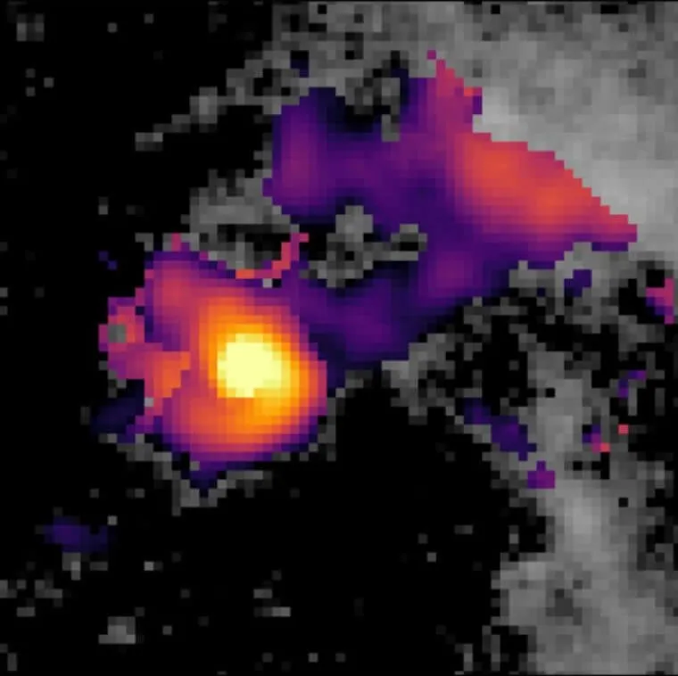 Image may contain Purple Person Astronomy Outer Space and Outdoors