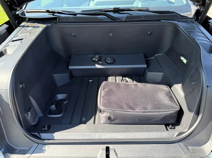 A large front trunk is shown.